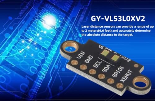 VL53L0X Time-of-Flight (ToF) Laser Ranging Sensor, 5PCS Breakout 940Nm -VL53L0XV2 Laser Flight Distance Measurement Sensor Module I2C IIC for Absolute Distance Measurement