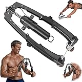Mymus Coreflex Twister Pro, Equipo de Entrenamiento de Pecho de Potencia hidráulica, 22-440 Libras Ajustables, Entrenador de Pecho 2 en 1 con Rueda de Rodillos, para Entrenamiento de Brazo, PEC Black