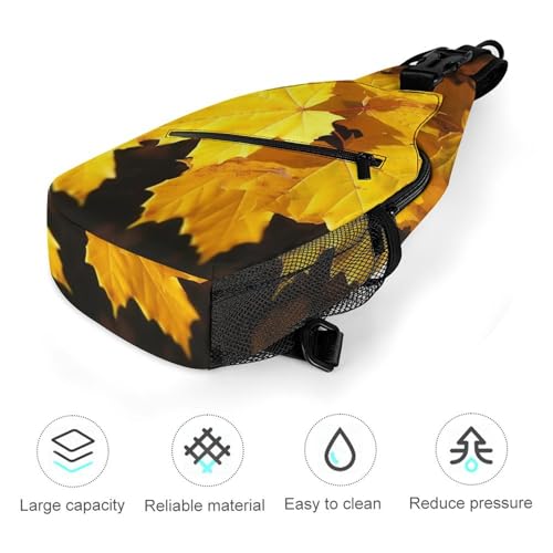 Bolso bandolera deportivo con hojas de arce amarillo miniatura 5