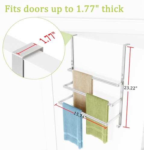 JXONEDAY Over The Door Towel Racks for Bathroom, Over The Door Towel Rack, Towel Rack with Hooks for Door Hanging, Towel Bar Over The Door Towel Holder 16Inch, Brushed Nickel by JXONEDAY - Used condition - Image 4