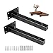 Stabilne metalowe dekoracyjne wsporniki półek, wsporniki półek czarne do dekoracji ścian i przechowywania, uchwyt ścienny do półek pływających DIY, ukryte, białe metalowe wsporniki, 2 szt