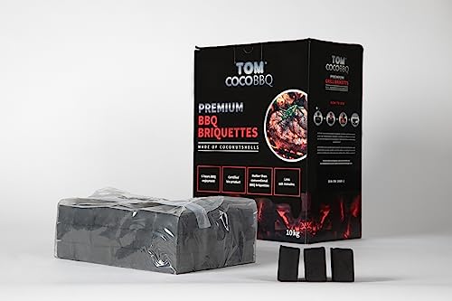 Charbon de Noix de Coco Tom - BBQ Briquettes - Boîte 10 KG – Qualité Premium