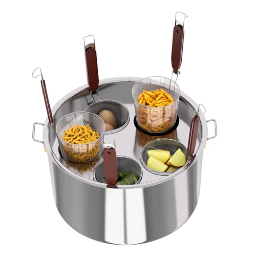 Large Stainless Steel Pasta Pot with Strainer Lid & Steamer Basket for Effortless Cooking - 5 Quart Noodle Cooker
