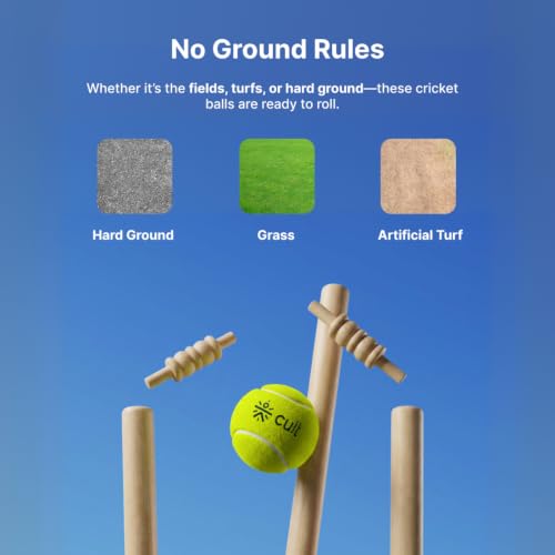Image of CULT Tennis Cricket Balls Green - Pack of 6 Practice & Training Balls for Men, Women & Kids Durable Rubber Core, Soft Felt Cover, High Bounce, All-Court Use