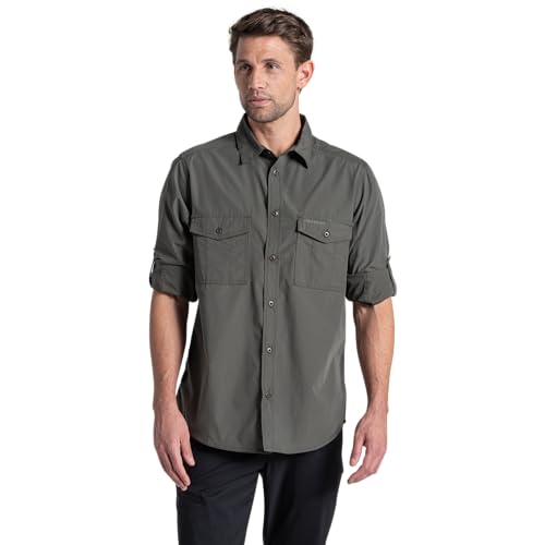 Craghoppers Kiwi II - Camicia da Trekking a Maniche Lunghe, da Uomo, Anti-Insetti, Protezione UV, Top per attivitĂ all'aperto