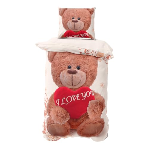 Visaggio Winter Bettwäsche 135x200 cm Fleece Bettbezug Deckenbezug Teddy...