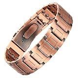 3 x Kupfer-Armbänder für Männer, magnetisches Armband aus reinem Kupfer mit 3 Reihen Neodym in der Länge verstellbar, Schmuckgeschenke für Männer (Kupfer)