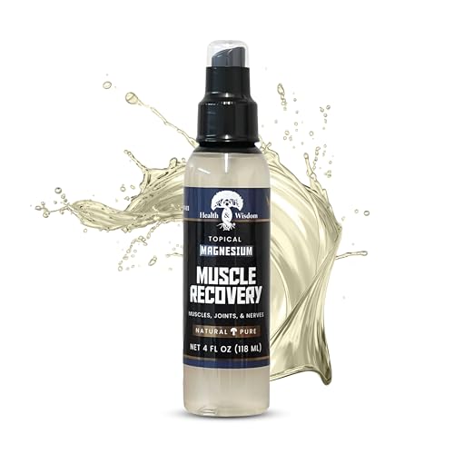 Health and Wisdom Magnesium Muscle Recovery - Topical Muscle and Joint Support - Improve Recovery, Relaxation and Soreness - Enhanced Absorption - 4 fl oz