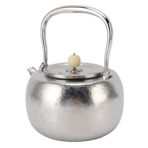 Annadue Bouilloire à thé Facile à Nettoyer de 1100ML avec Poignée en Acier Inoxydable pour Préparer le thé, Idéale pour les Cuisinières à Induction