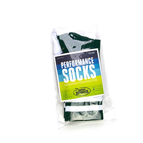 Chalktalksports Lacrosse Woven Mid-Calf Socks | Retro Crossed Sticks | Green & White #TOP6