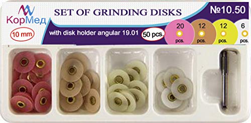 Set of Dental Finishing Polishing discs Kit 50pcs + Mandrel (10 mm diameter)