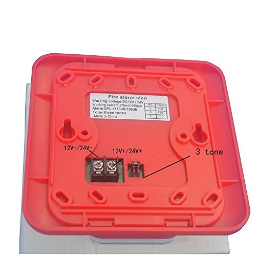 Xin-Sheng Fire Alarm Horn Siren Strobe Quick Alert Safety System Sensor Sound And White Flash Light 24V In Red With Wall Mount For Home Office Hotel Res #TOP4