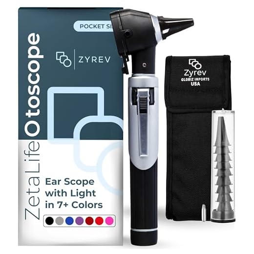 ZetaLife Otoscope - Ear Scope with Light, Ear Infection Detector, Pocket Size, in 10+ Colors! (Black Color)