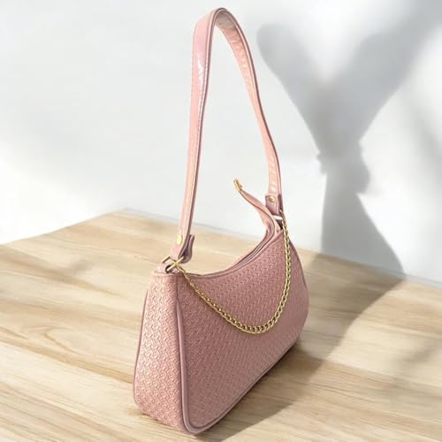 Image of DAISY STAR Woven Textured Shoulder Bag with Gold Chain Detail II Shoulder Handbag for Girl & Women II