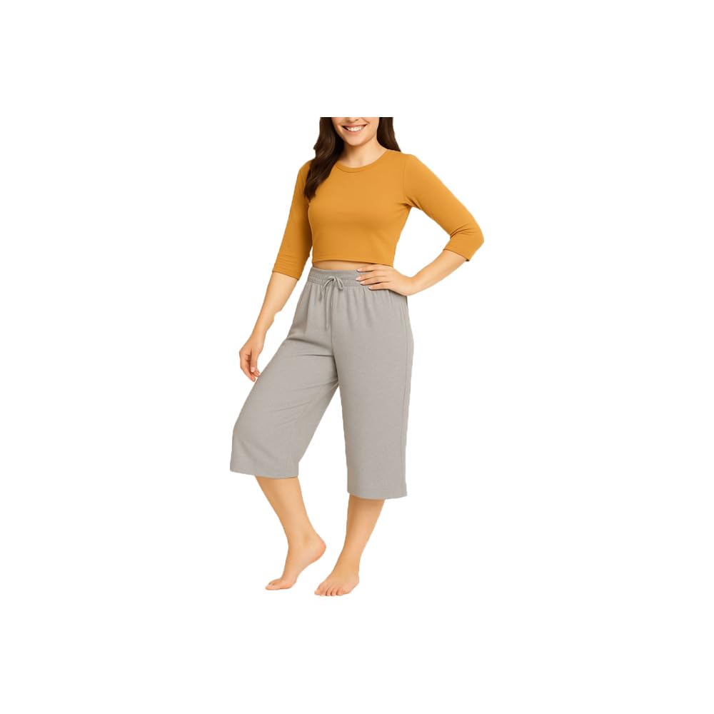 Womens Loose Fit Capris, 3/4th Capri,Trousers For Womens Single Pack-image-42
