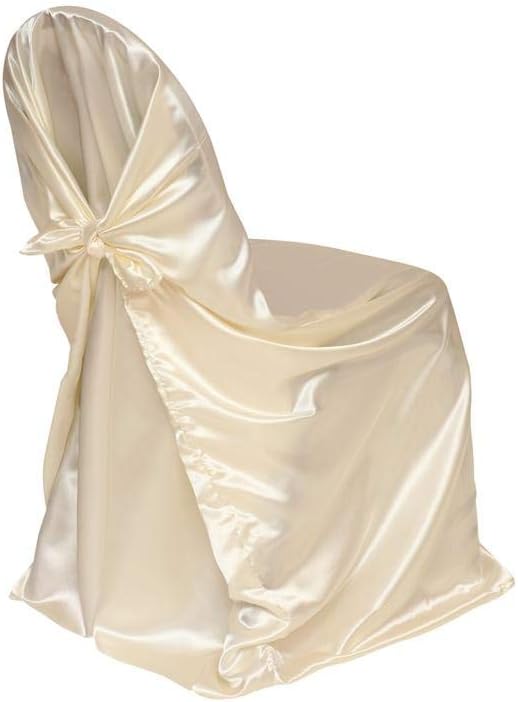 YOUR CHAIR COVERS 4 Pack Satin SelfTie Universal Chair
