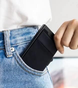 Miniatura 5 de TILONSTAR - Cartera Rfid minimalista personalizada, sin escaneo, tarjetero para hombre, billetera de aluminio, parlimente de acero, empuje rápido,