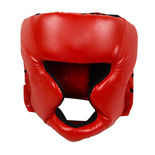 giveyoulucky Faux Leather Boxing Martial Arts MMA Helmet Head Guard Headgear Head Protection