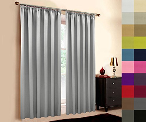 A-TEXTILE-24 Hochqualitativer Verdunkelungsvorhang nach Maß, Kräuselband, auf Maß vorhänge, Maßanfertigung, Gardinen nach Maß, Vorhang, Light Grey (Höhe: 70cm x Breite: 145cm)
