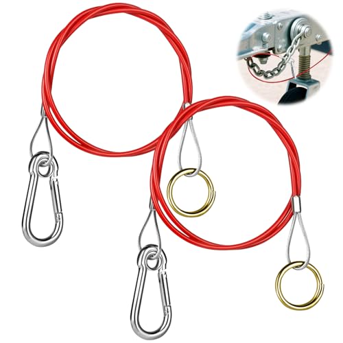 SUPRROW 2 Stück Edelstahl Abreißseil für Anhänger,Ø 4 mm Robustes Abreißkabel,Fangseil Sicherungsseil,150 kg Bruchlast,Fangseil für Ungebremste Anhänger