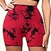 Shgiloo Women's Tie Dye Yoga Shorts - High Waisted Scrunch Butt Lifting Seamless Workout Booty Shorts for Yoga Gym Athletic