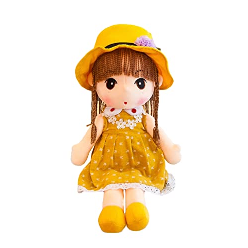女の子 人形 ぬいぐるみ 大きい 60cm 可愛い 子供 おもちゃ 抱き枕 ラグドール 暖かい 添い寝 出産お祝い お誕生日 プレゼント こどもの日 入学お祝い 姫系縫いぐるみ ふわふわ ソフト 人気 女児 インテリア コスプレ ピンク (45cm,イエロ