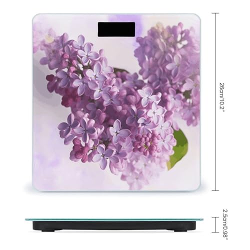 Báscula digital Lilac Flowers para peso corporal, pantalla LCD grande miniatura 2
