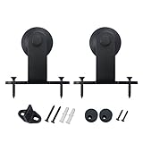SMARTSTANDARD Sliding Barn Door Hardware Hangers 2pcs (Black) (T Shape Hangers)
