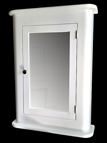 Madrid White Medicine Cabinet, Surface Mount, Solid Wood & Handcrafted