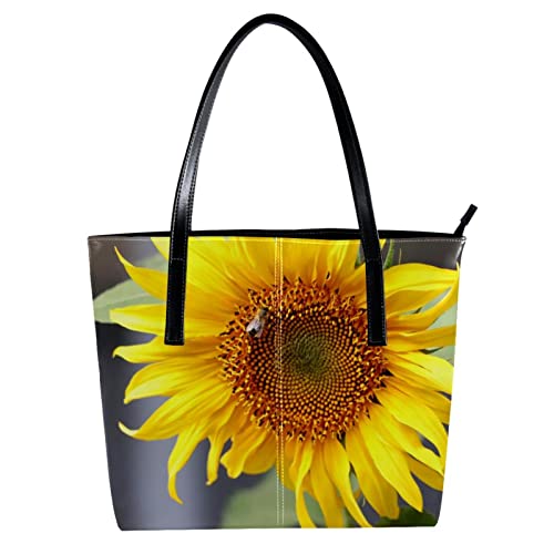 Sac fourre-tout léger tournesol jaune et vert pour femme