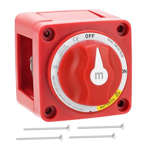 Battery Disconnect Switch - Waterproof & Heavy Duty 300A 32V DC MAX Power Dual CircuitPlus ON/Off Power Kill Switch for Marine Car Vehicle RV Trailer - Ignition Protected