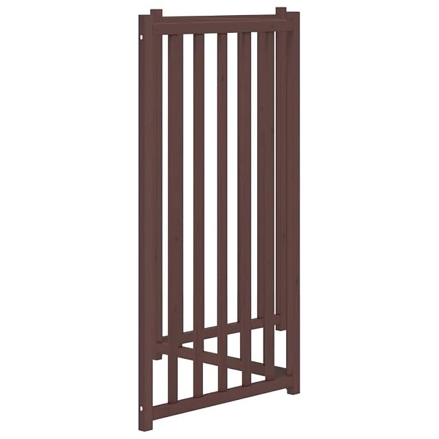 Foto 7 de 8 de vidaXL Puerta de Perros Plegable 3 Paneles Madera Abeto marrón 150 cm, Puerta para Mascotas