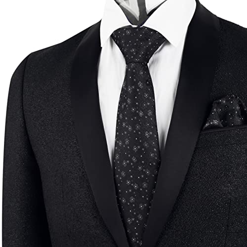 Image of Alizeal Mens 3.15inches Exquisite Floral Tie with Small Flower Printed Pocket Square