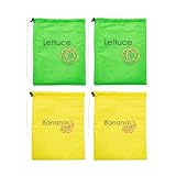 Xujuika Bolsas De Plátano Reutilizables para Refrigerador, Bolsa para Guardar Verduras Plátanos, Bolsa De Almacenamiento con Cordón para Mantener Frescas, Bolsas Que Evita El Olor Y Mantiene