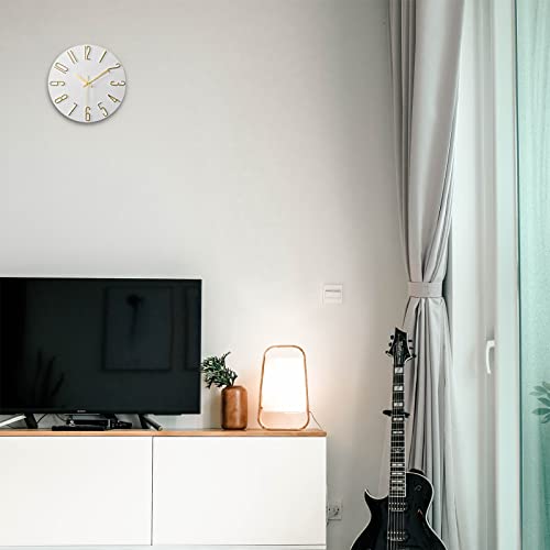 Fapugh 12 Inch Wall Clock Silent Non Ticking, Preciser Modern Style Decor Clock For Home, Office, School, Kitchen, Bedroom, Living Room (White) #TOP6