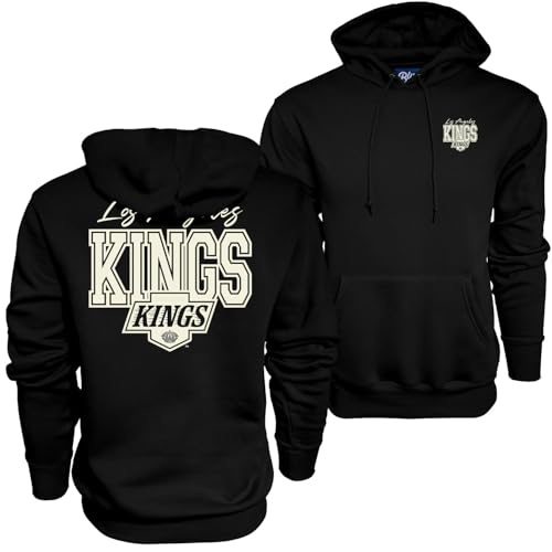 Blue 84 Los Angeles Kings NHL Officially Licensed Hooded Sweatshirt Pop Echo Black, Small