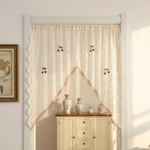 Image of HASTHIP Victorian Floral Sheer Curtain Valance for Windows