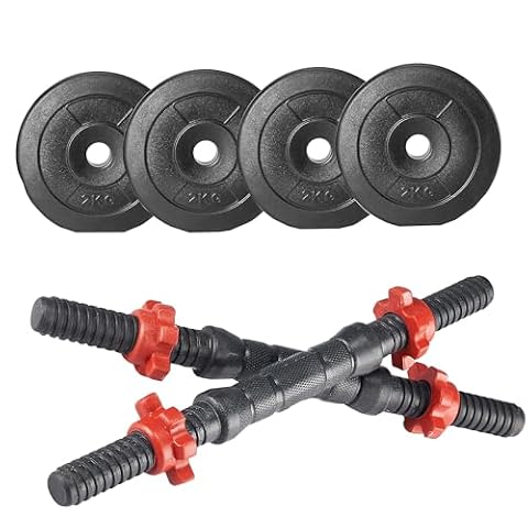 Simran Sports 8kg PVC Adjustable Weight Plates with Dumbbells