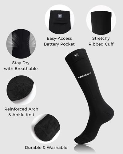 Image of Venustas Heated Socks with Battery for Men Women, Ball-of-Foot Heating