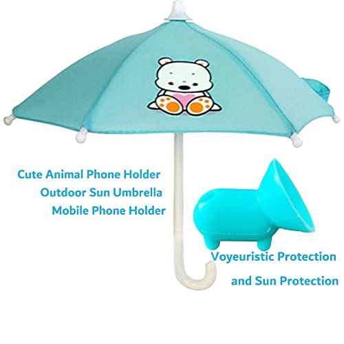 Phone Umbrella Suction Cup Stand - Universal Adjustable Piggy Phone Stand Sun Visor , Sun Shade Cover, Sun Shield with Suction Cup Mount Phone Holder Anti-Refection Block Glare (Blue) - Thumbnail 2