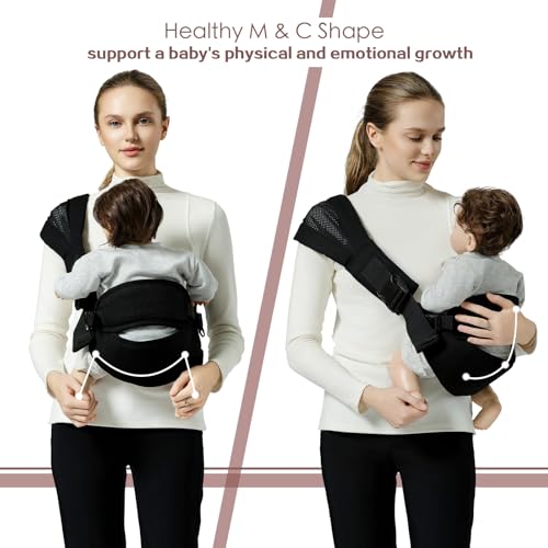 MISSWISDOM Toddler Sling Carrier, Toddler Carrier Sling Easy to Use, Baby Sling Hip Carriers with Backrest, Black