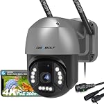 [DC&POE] 4K WiFi Caméra de sécurité extérieure, GENBOLT 8MP Surveillance à la maison des projecteurs CCTV IP Caméra avec nuit de couleur, Tilt de détecteur de véhicule/humain de suivi automatique 4X Zoom numérique (2.4&5GHz)