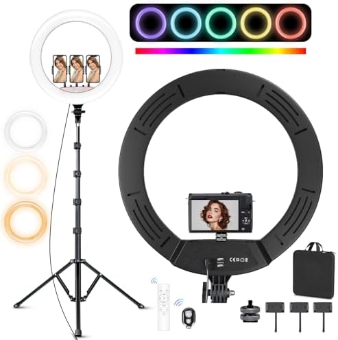 12'' Ring Light With 62'' Extendable Tripod Stand, Selfie Ring Light With Stand And