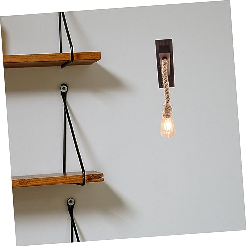 Aplique rústico de cáñamo natural y madera seleccionada para pared 3