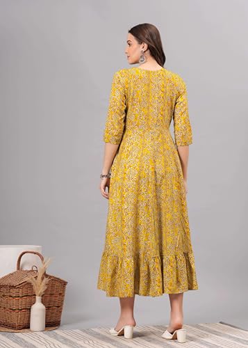 JG JAI GOVINDAM Women's Printed Anarkali Kurti – Indian Ethnic Wear Festive & Casual Long Flared Kurta2