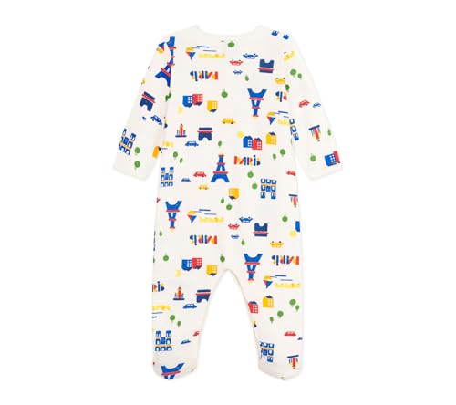 Pyjama Bébé Molleton Gratté Petit Bateau A0dvq01 Vêtement Nuit Mixte