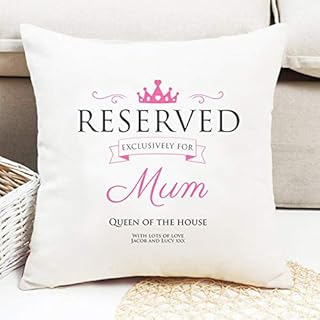 Luxury personalised Reserved for Mum cushion, Reserved for Mum Cushion Cover, Reserved for Mum pillow, personalised gift for Mum, Reads: Queen of the House. Just add your special message!