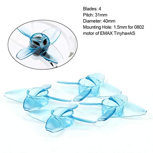 20Pcs Emax Avan Tinyhawk Th Turtlemode Propeller 40Mm Four-Blade Props 4 Blade Propellers For 08025 Motor Indoor Fpv Racing Drone Like Emax Tinyhawks #TOP4