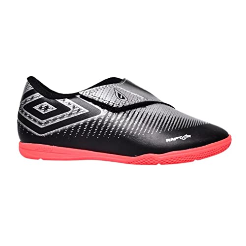 Chuteira Umbro Raptor 2.2 Kids, Criança-Unissex, Preto/Prata/Coral, 24