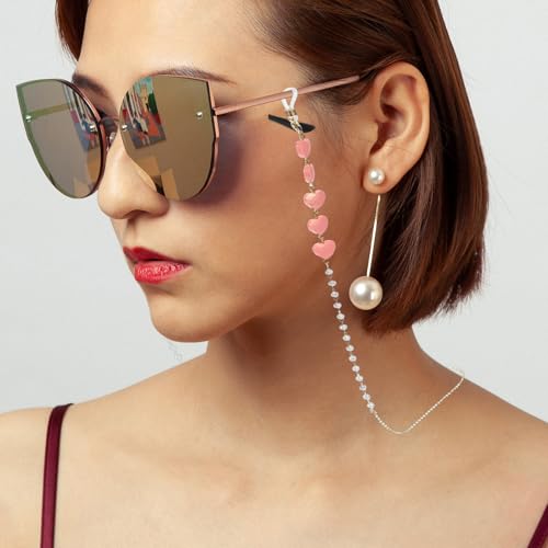 Image of uxcell Beads Eyeglass Chain, Pearl Glasses Strap Eyewear Retainer Chain Around Neck Sunglass Holder for Girls Women
